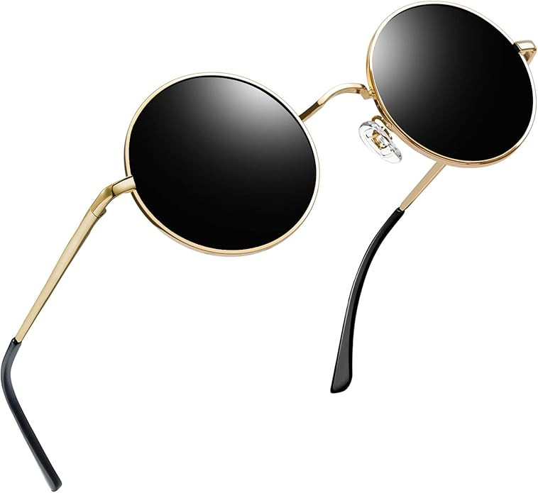 Joopin Hippie Round Sunglasses for Women Men Small Circle Sun Glasses Polarized UV400 Protection | Amazon (US)