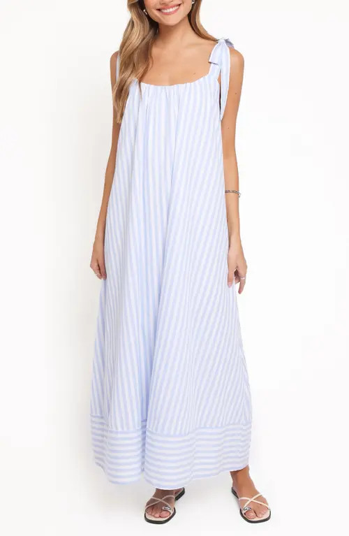 Petal & Pup Amber Striped Cotton Maxi Dress in Pale Blue Stripe at Nordstrom, Size Small | Nordstrom