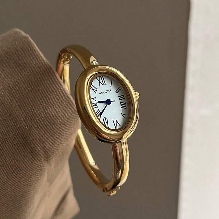 1pc Vintage Luxury Women's Bracelet Watch, Fashionable Minimalist Elegant Waterproof Stainless Steel Quartz Watch, Suitable For Daily Wear, Birthday Gift | SHEIN