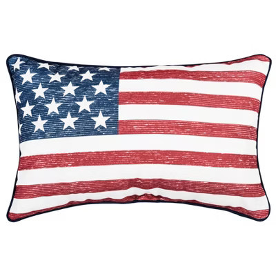 C&F Home Vintage 4th of July American Flag Accent Pillow, 14" x 22" | Target