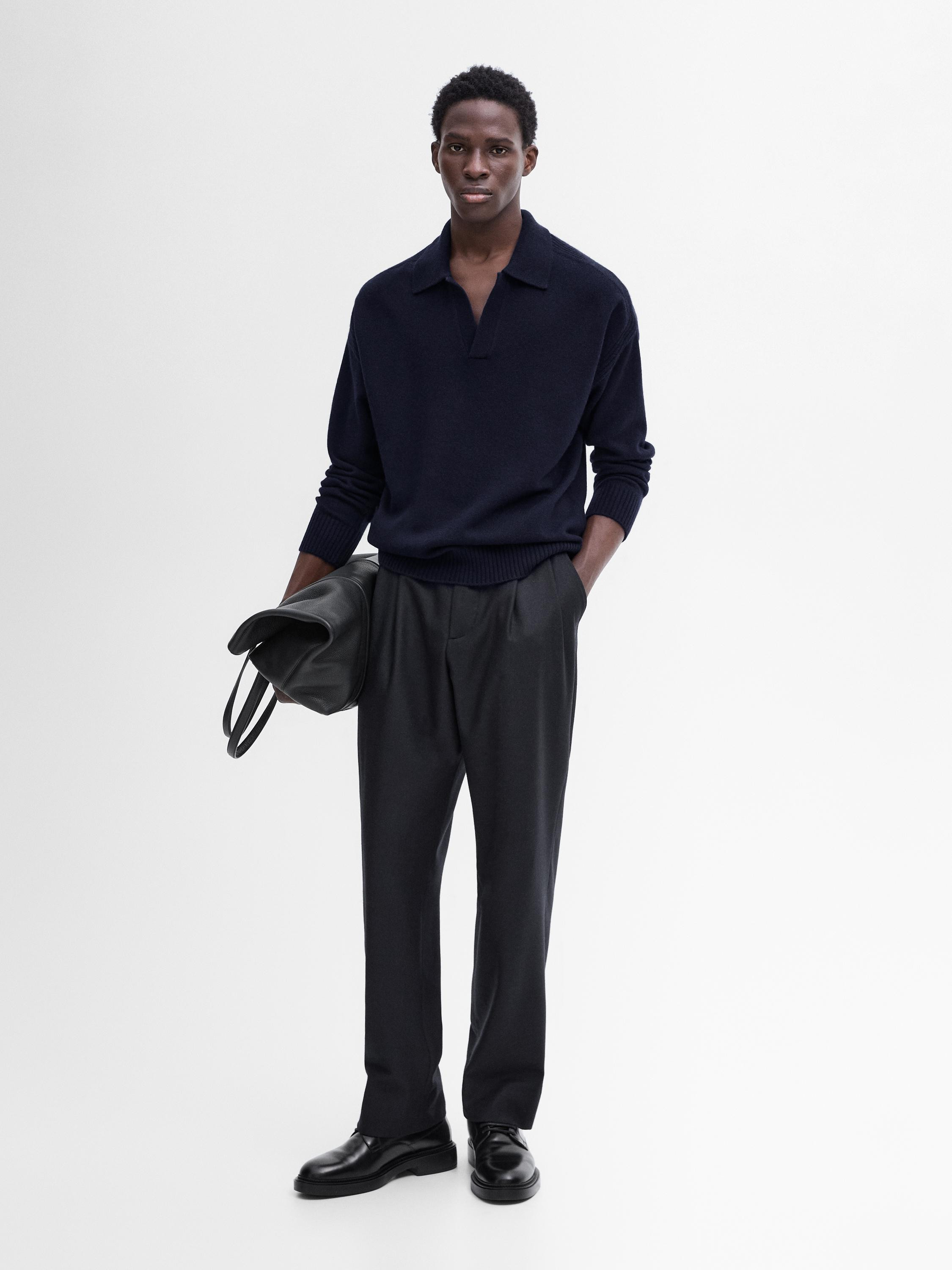 Wool polo collar sweater | Massimo Dutti UK