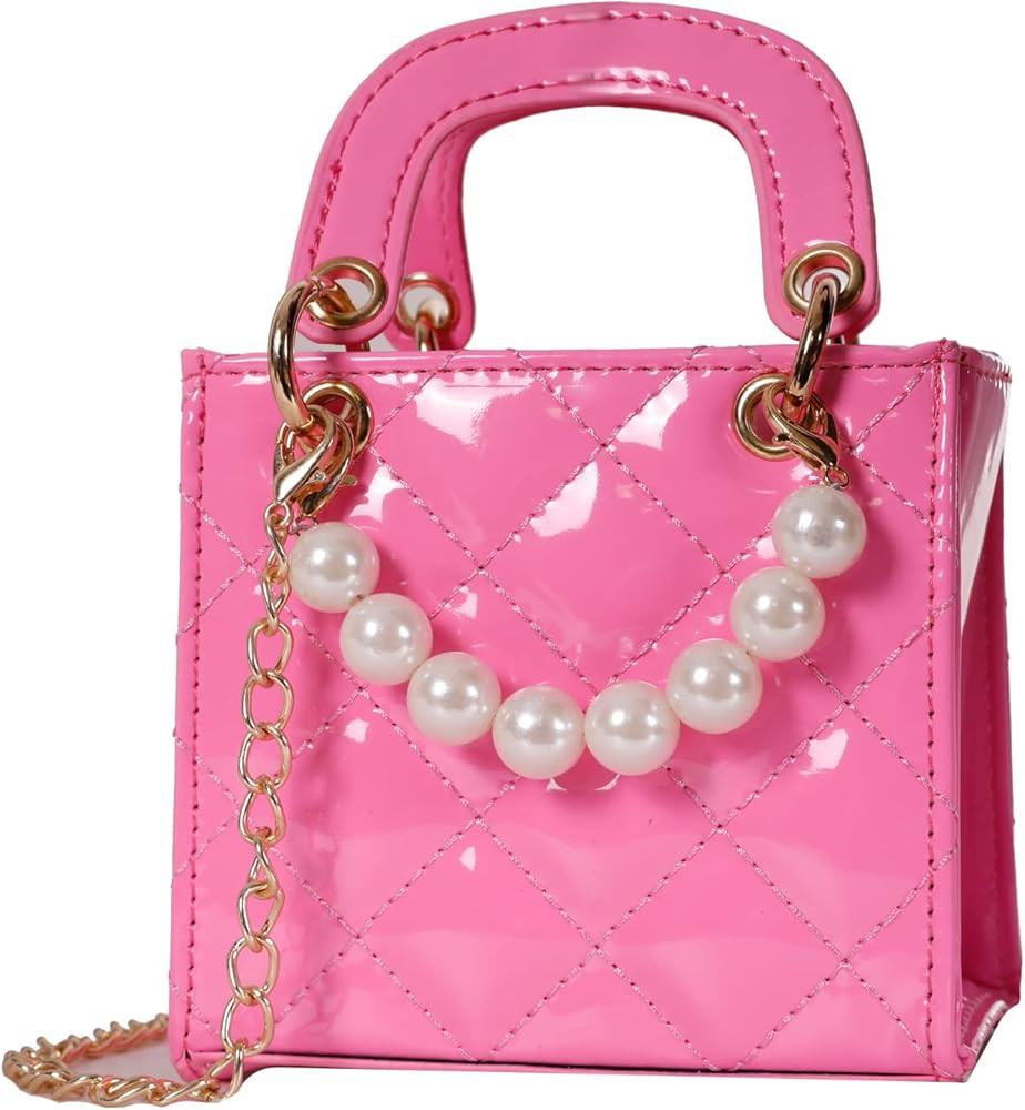Shiny Patent Little Girls Crossbody Purses Toddler Top Handle Handbag Mini Sequins Tassel Messeng... | Amazon (US)