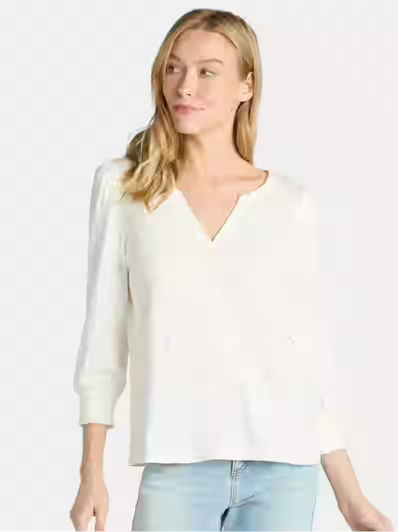 Time and Tru Women's Notch Neck Top | Walmart (US)