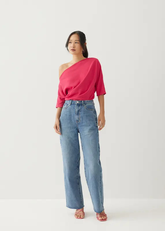 Ashleigh Relaxed Asymmetrical Top | Love, Bonito USA