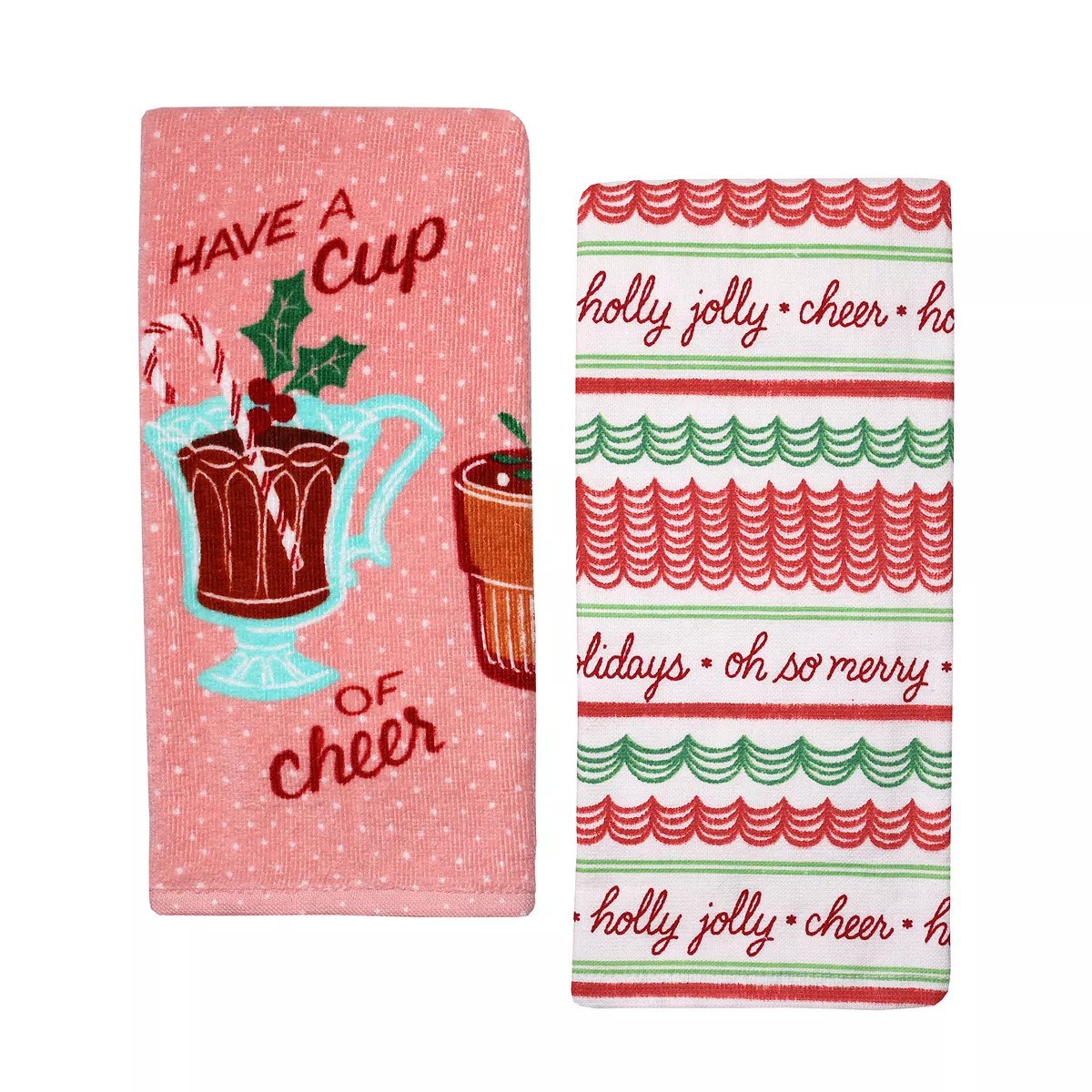 St. Nicholas Square® 2-Pack Cup of Cheer Kitchen Towels | Kohl's