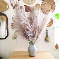 Pampas Grass Plumes : Purple Gray Color / Bohemian Wedding Decor | Etsy (US)