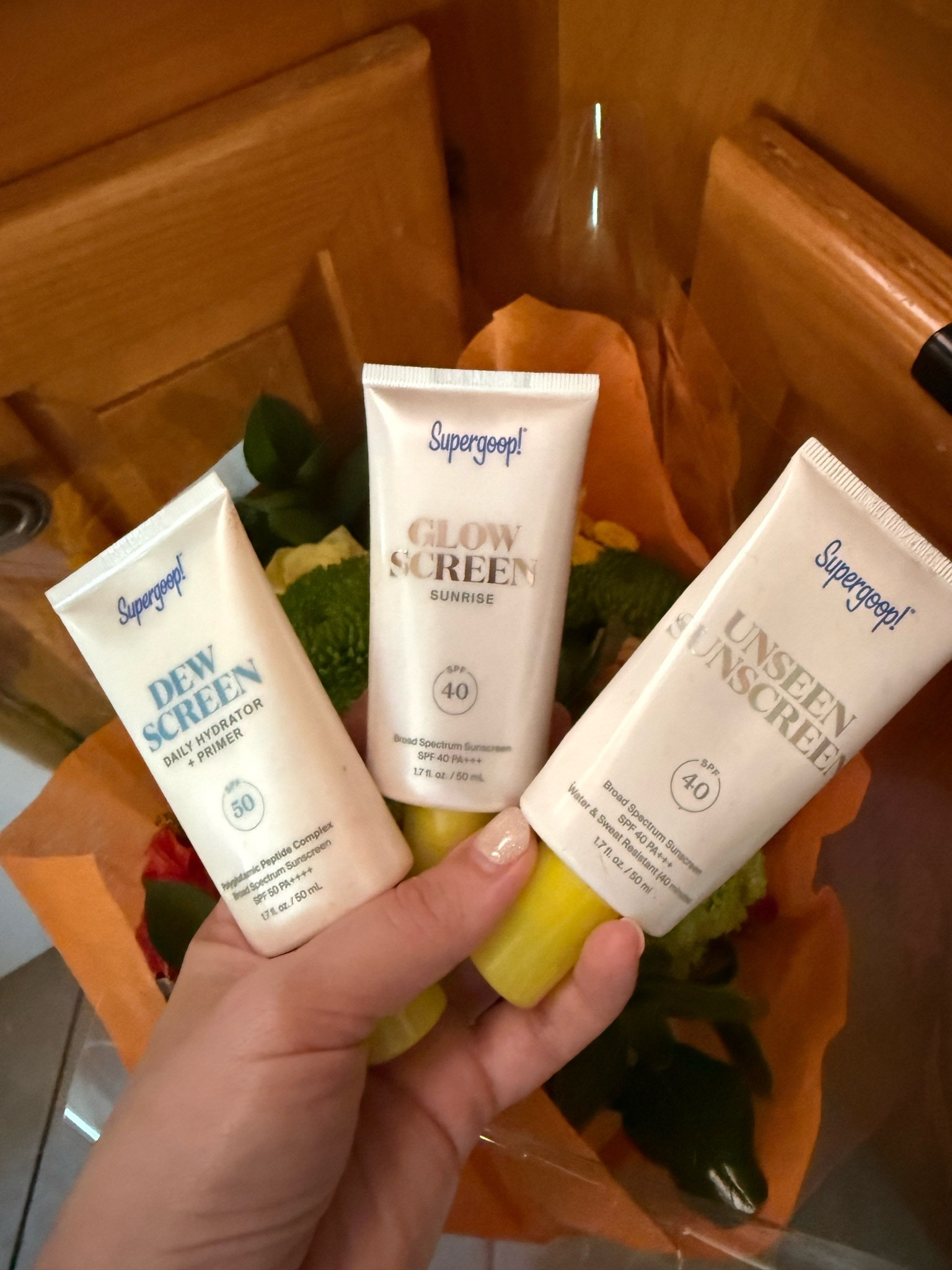 My holy grail trio of Supergoop sunscreens will get me through the summer! 
Dew Screen is the newest to me and is a moisturizer and sunscreen combo— one step! 
Unseen Sunscreen is the OG that layers beautifully under any BB or CC
Cream or foundation. Basically works as a smoothing primer. 
Glow Screen is my favorite tinted sunscreen/moisturizer that I can put on with a little mascara and lip gloss and be summer ready!

#LTKmorningroutine #LTKselfcare #LTKBeauty