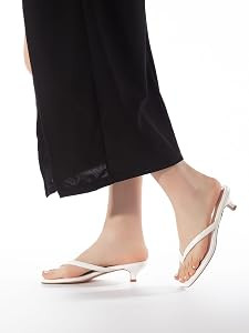 Women\u2019s Flip-Flops Kitten Heels Thong Sandals For Women Square Toe Slip On Fashion Summer Dr... | Amazon (US)