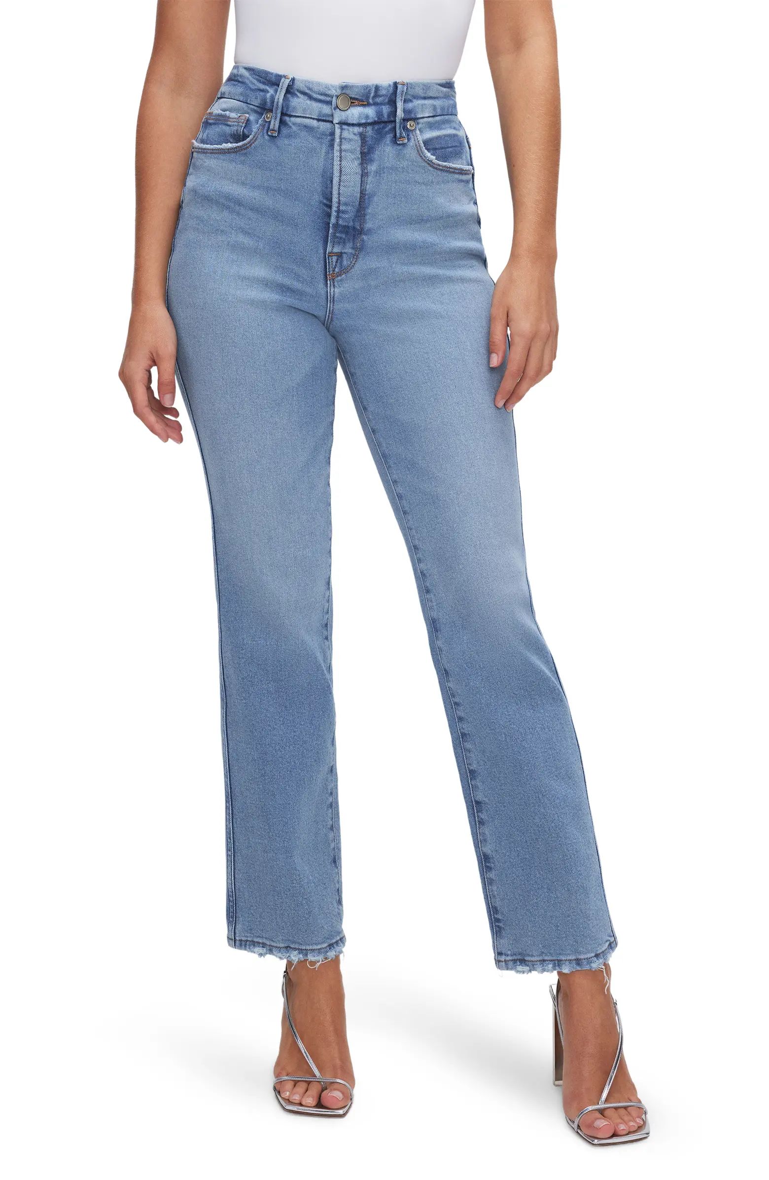 Good Curve High Waist Distressed Straight Leg JeansGOOD AMERICANRegular & Plus | Nordstrom