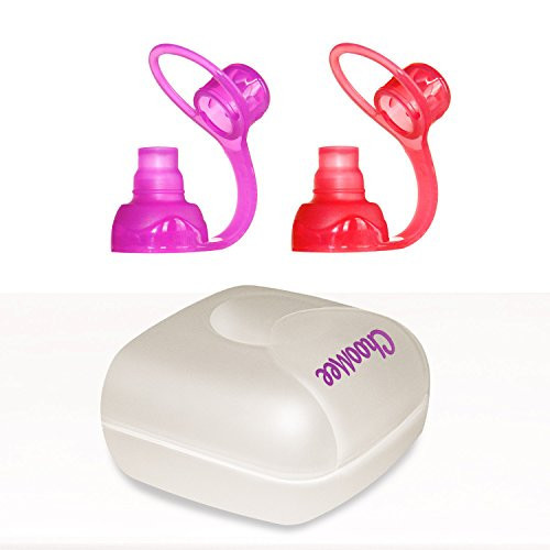 ChooMee SoftSip Food Pouch Tops | Red Purple + White Travel case | Prevent Spills and Protect Childs Mouth | Amazon (US)