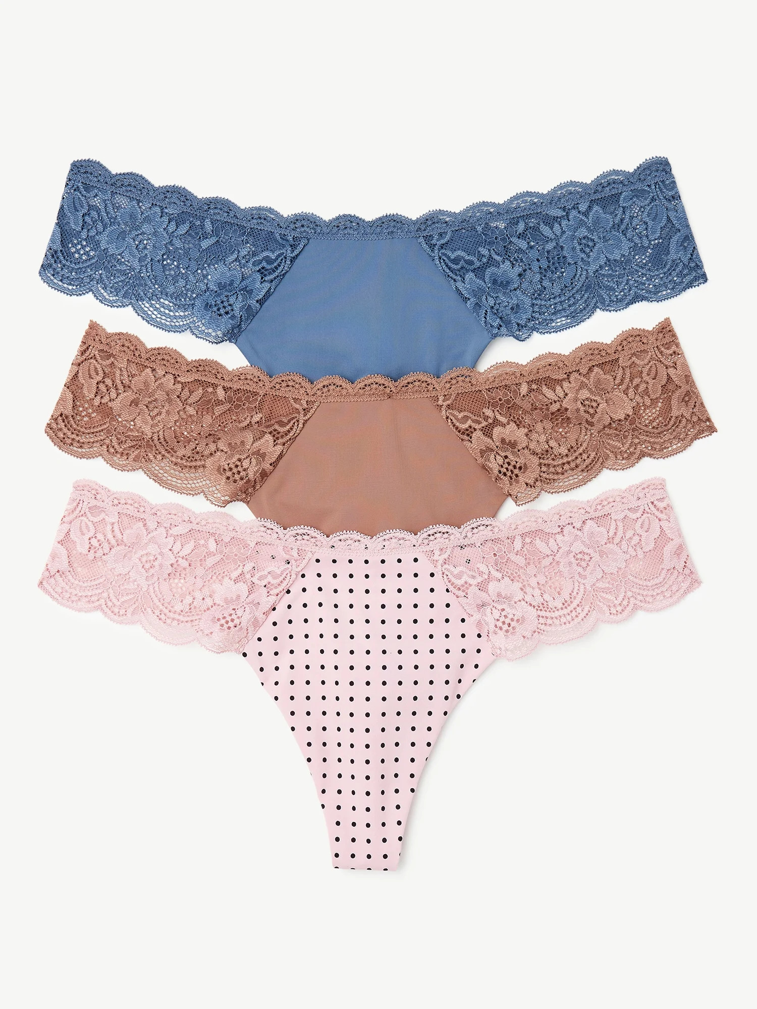 Joyspun Women's Thong Panties, 3-Pack, Sizes XS to 3XL - Walmart.com | Walmart (US)