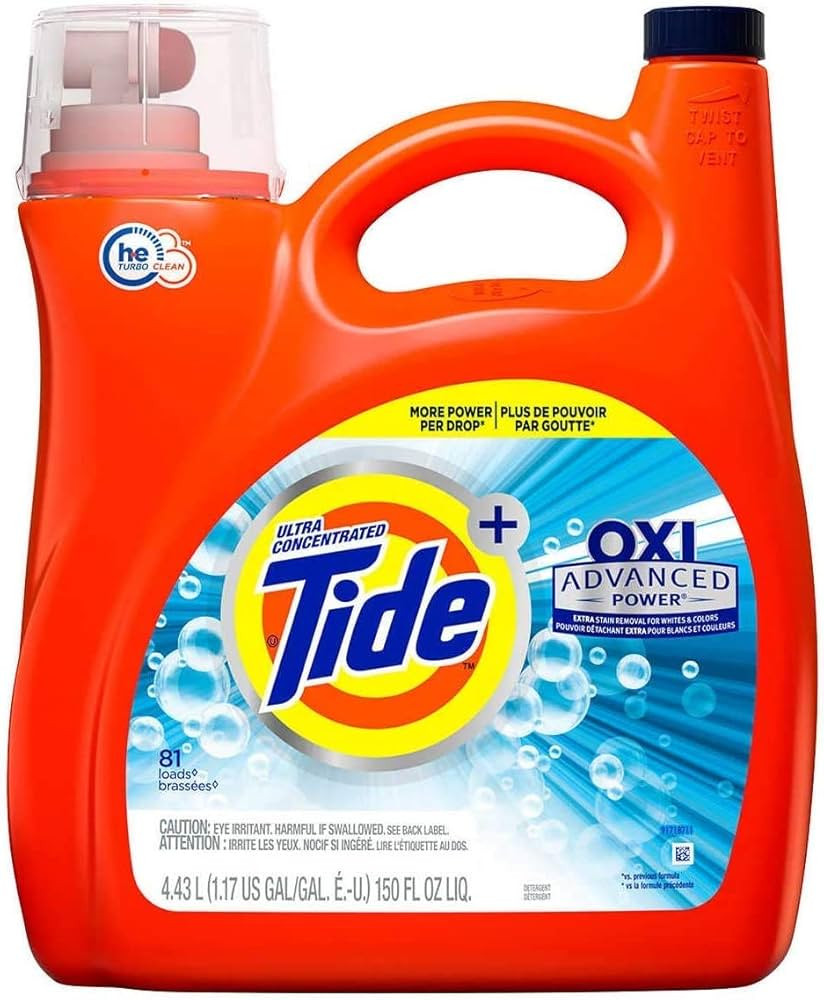Tide Ultra Concentrate, OXI Advanced Power,Extra Stain Removel for Whites & Color Liquid Laundry ... | Amazon (US)