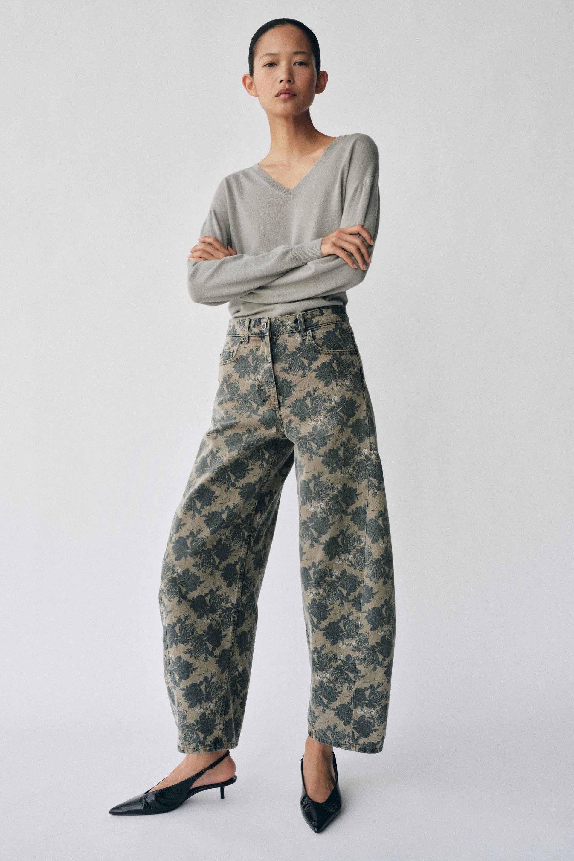 Zara - Zw Collection Mid-Rise Balloon Jeans - Yellow - 31 (Us 12) - Woman | Zara US