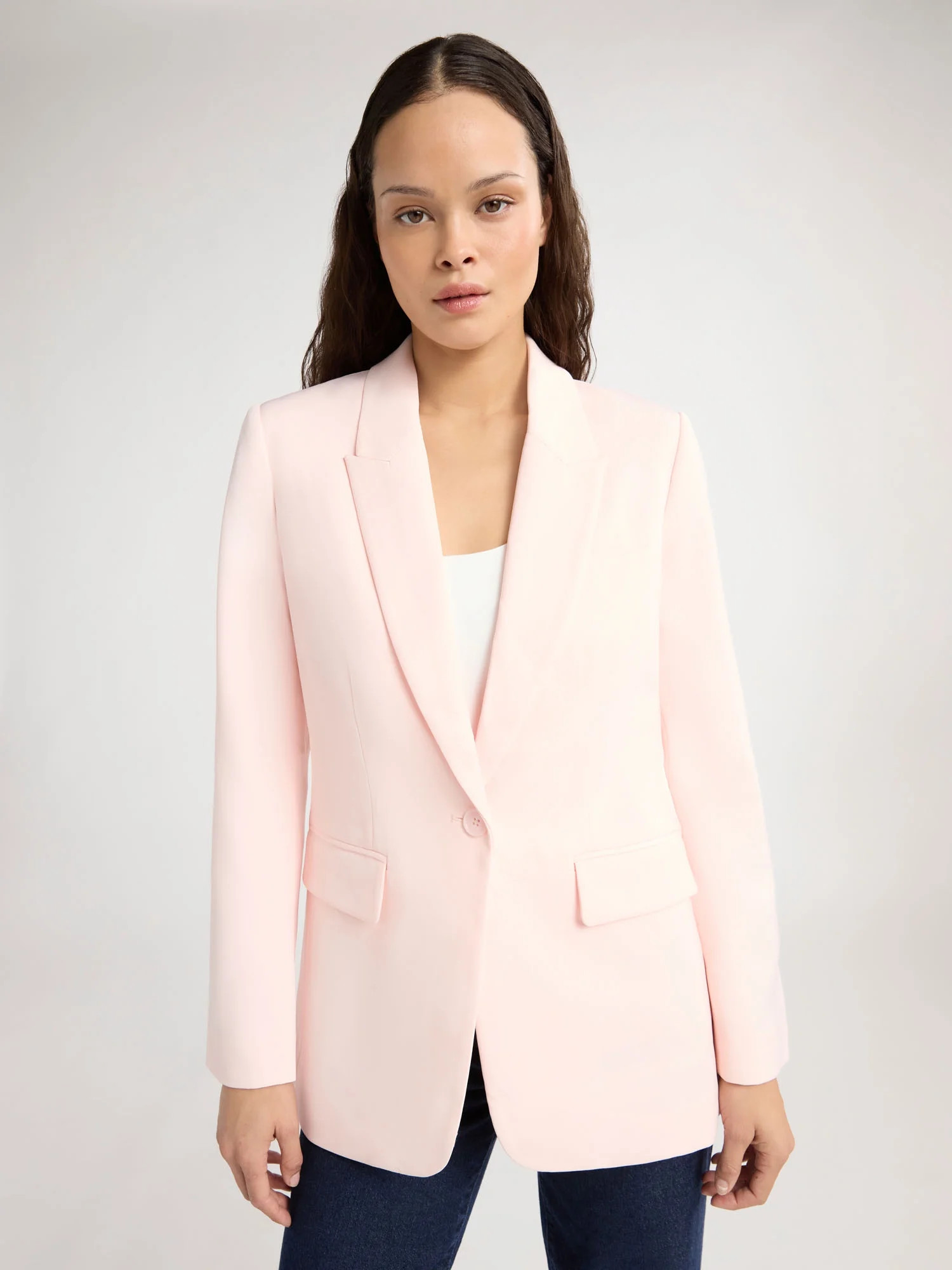 Scoop Women's & Women's Plus Ultimate Crepe One Button Suit Blazer, Sizes XS-4X | Walmart (US)