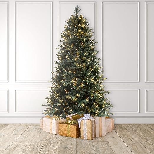 Martha Stewart Blue Spruce Pre-Lit Artificial Christmas Tree, 7.5 Feet, Clear Lights | Amazon (US)