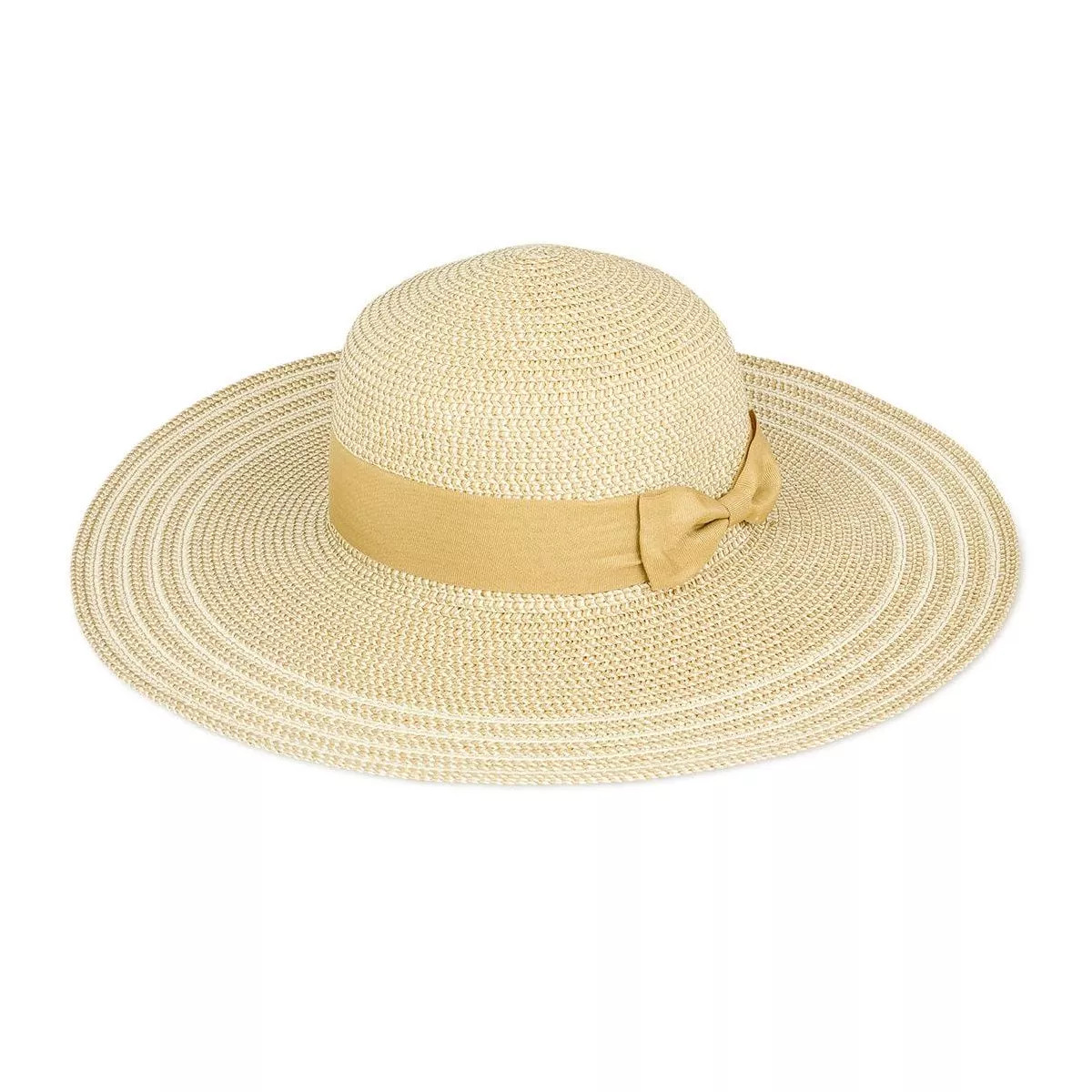Magid Two Tone Straw & Ribbon Bow Floppy Hat | Target