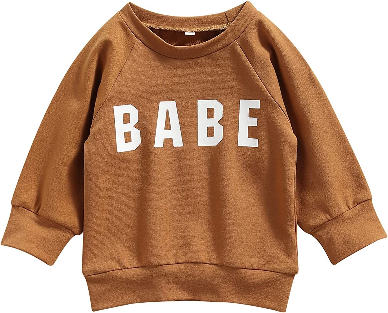 Fanvereka Toddler Baby Boy Girl Sweatshirt Fall Winter Outfits Letter Printed Pullover Long Sleev... | Amazon (US)
