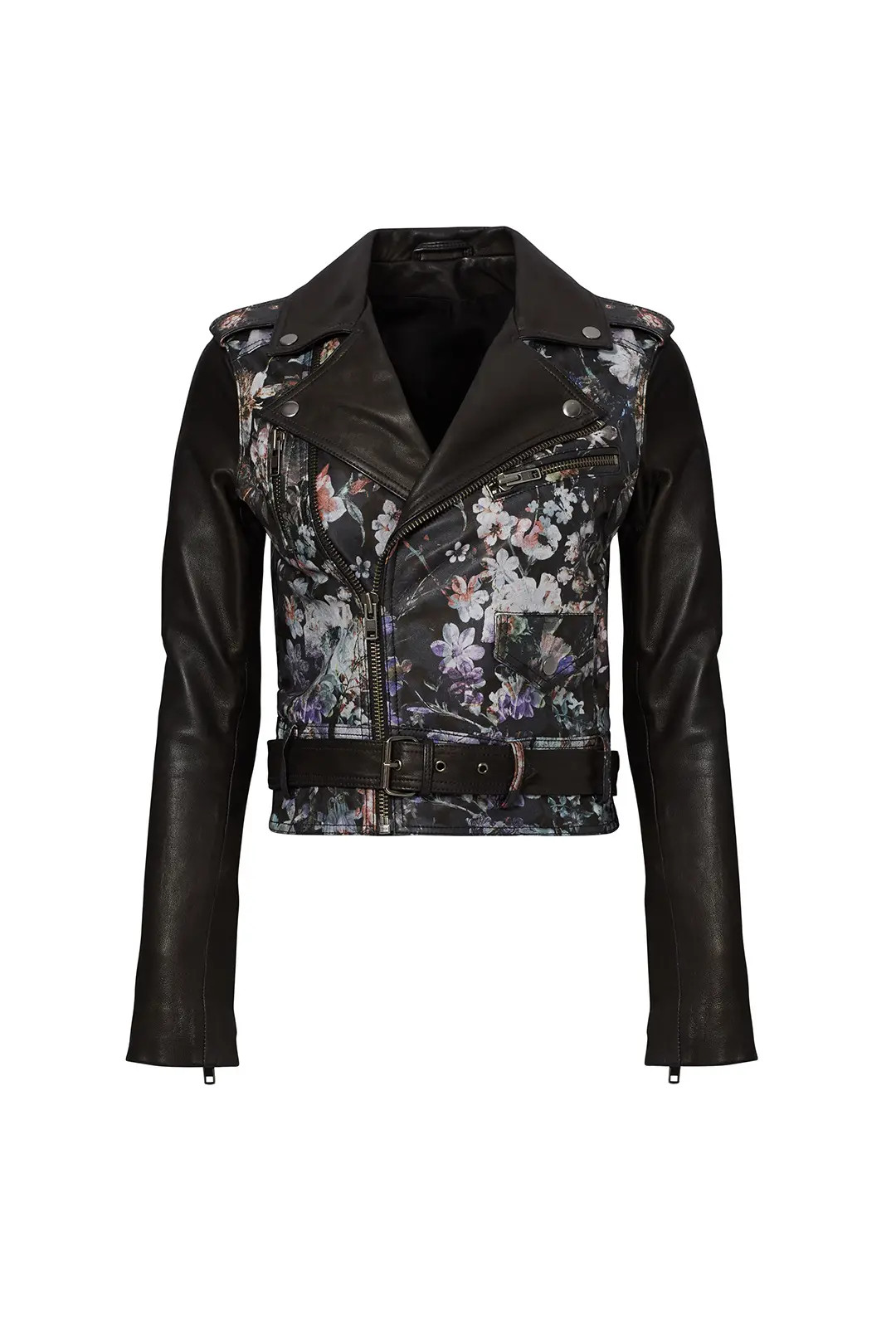 Parker Black Floral Leather Jacket | Rent The Runway