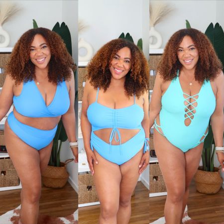 A Two piece, One piece, and a Monokini! These are ALL Swimsuits that work for Curves. Trust me! It’s the fit and feeling comfortable is what matters ☝🏾!! I’m a size 14 and I got an xl. 

#LTKswim #LTKunder50 #LTKcurves