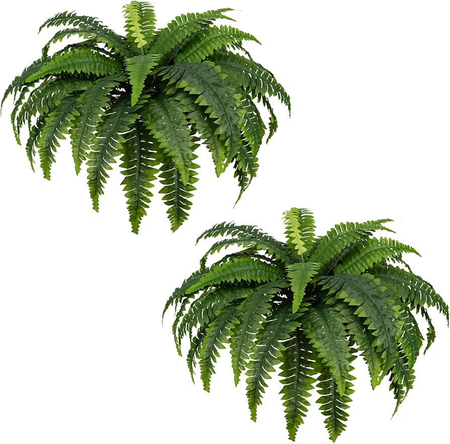 KEGYYLE Fake Ferns - Set of 2 Artificial Fern,35 Leaves for Each Bouquet - Indoor/Outdoor Faux Bo... | Amazon (US)