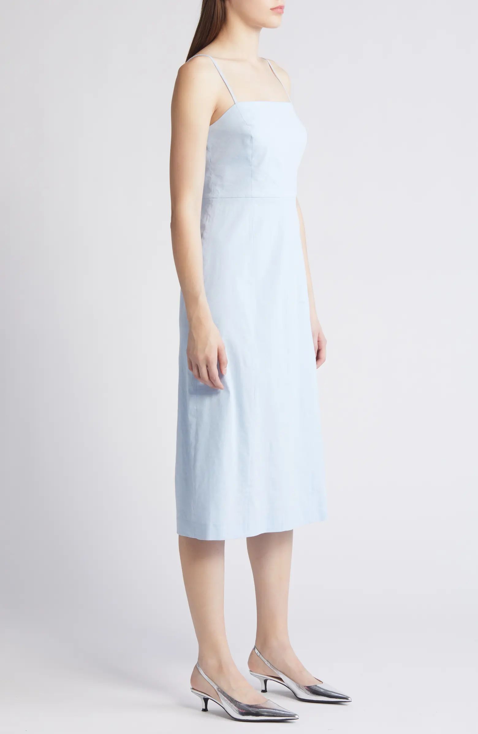 Good Strappy A-Line Linen Blend Dress | Nordstrom