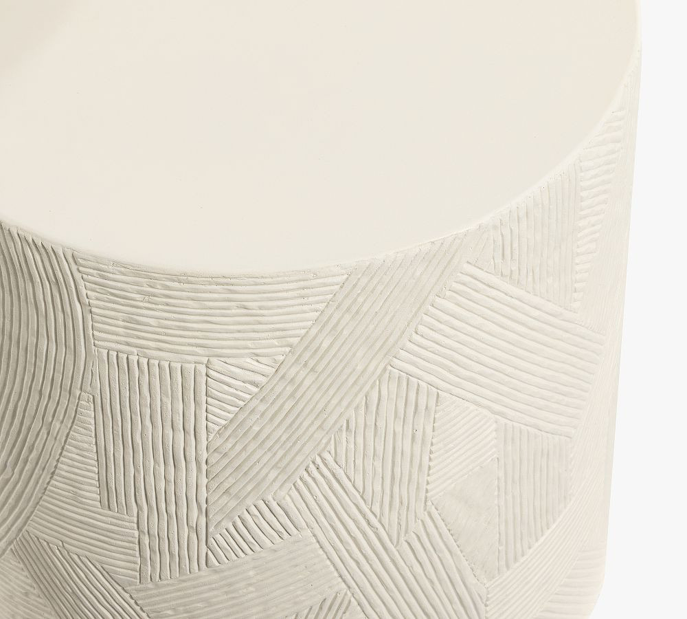 Textured Earthenware Outdoor Accent Table (13") | Pottery Barn (US)