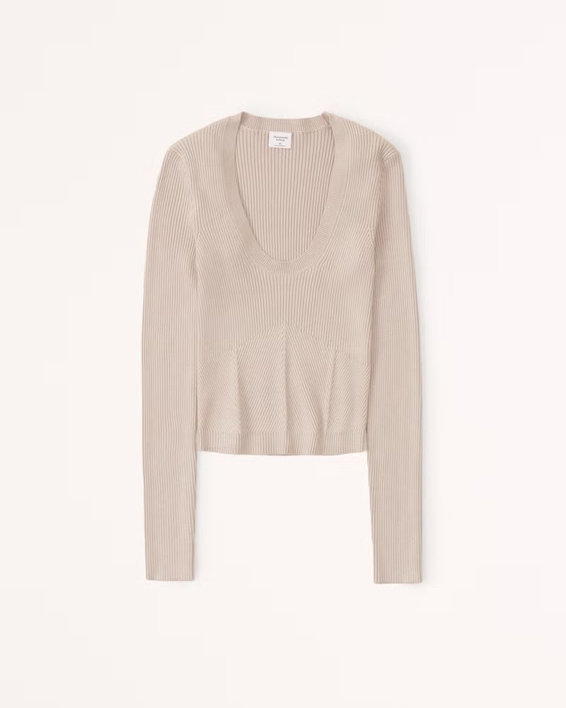 Long-Sleeve Slim Scoopneck Sweater | Abercrombie & Fitch (US)