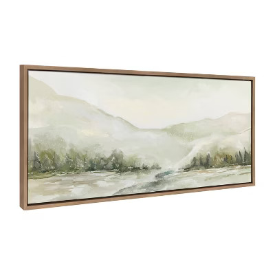 Kate & Laurel All Things Decor 18"x40" Sylvie Winter Landscape 6 Framed Canvas Wall Art by Annie ... | Target