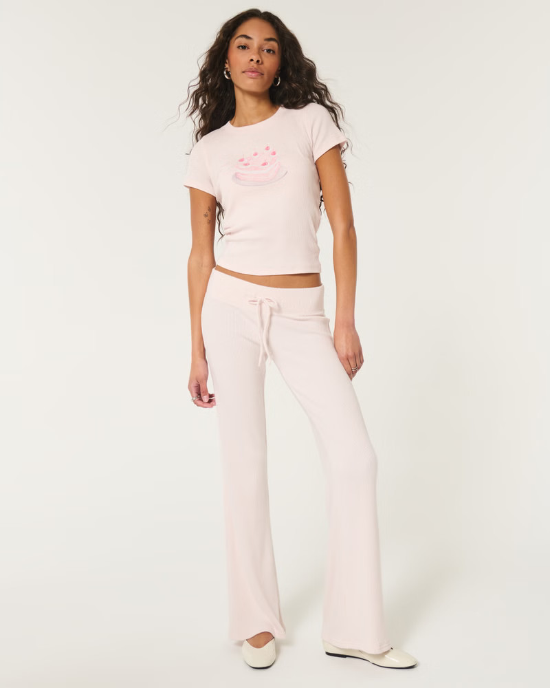 Women's Cozy Ribbed Flare Pants | Women's New Arrivals | HollisterCo.com | Hollister (US)