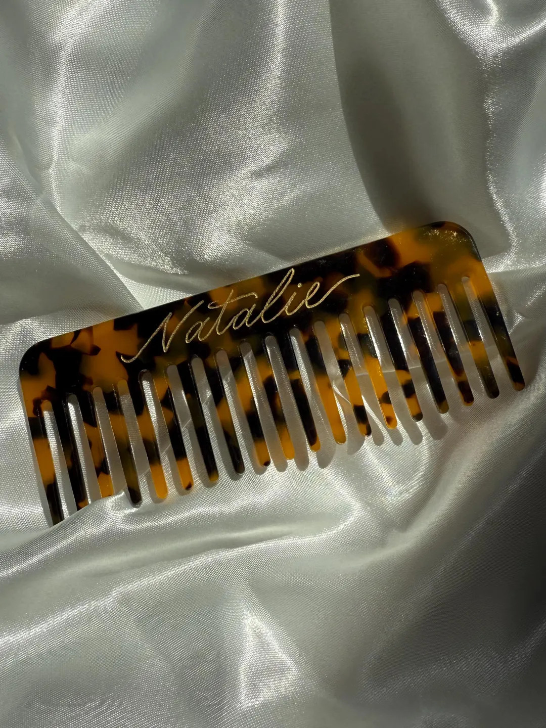 Personalized Engraved Acetate Hair Comb | Tortoise Shell Wide Tooth Comb | Bridesmaid Gift | Girl... | Etsy (US)