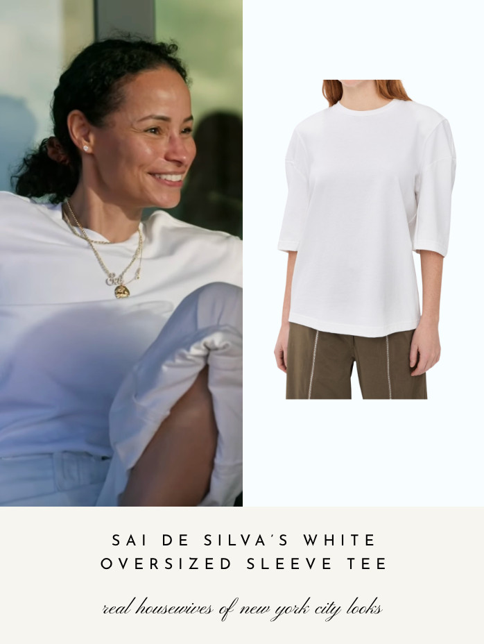 Sai De Silva's White Oversized Sleeve Tee 

 