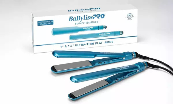 BaBylissPRO Nano Titanium 1" and 1.5" Ultra Thin (2 Pack) Flat Iron Gift Set | Groupon North America