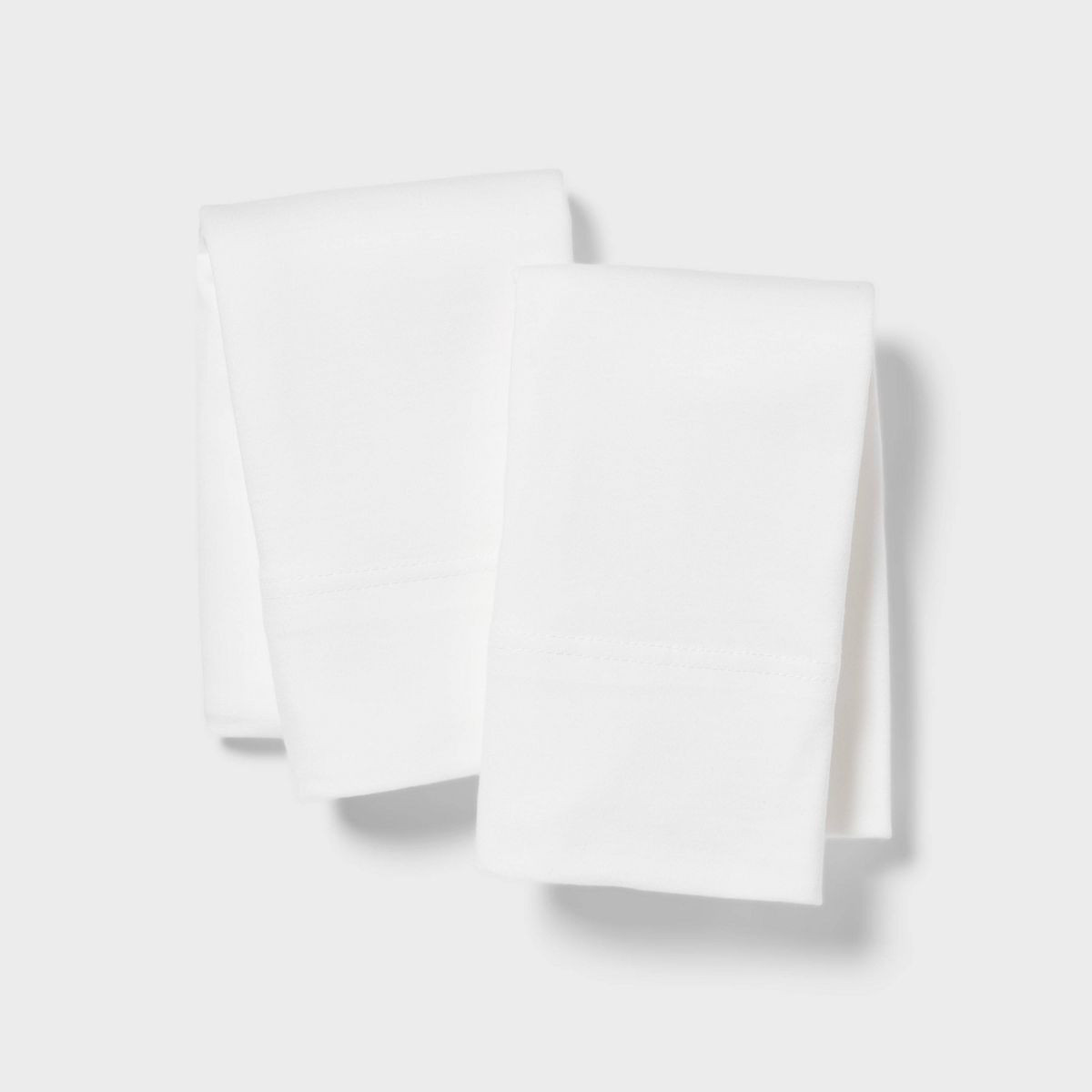 Standard Cotton Jersey Pillowcase White - Threshold™: Machine Washable, Knitted Fabric, 2-Pack ... | Target
