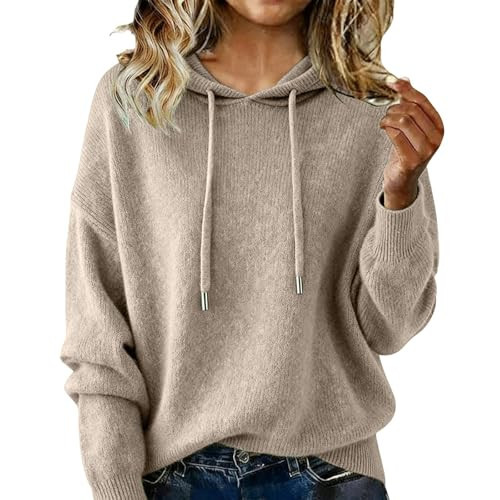 SuéTer Con Capucha para Mujer Cashmere Sweater Hoodie for Women A-Beige | Amazon (US)