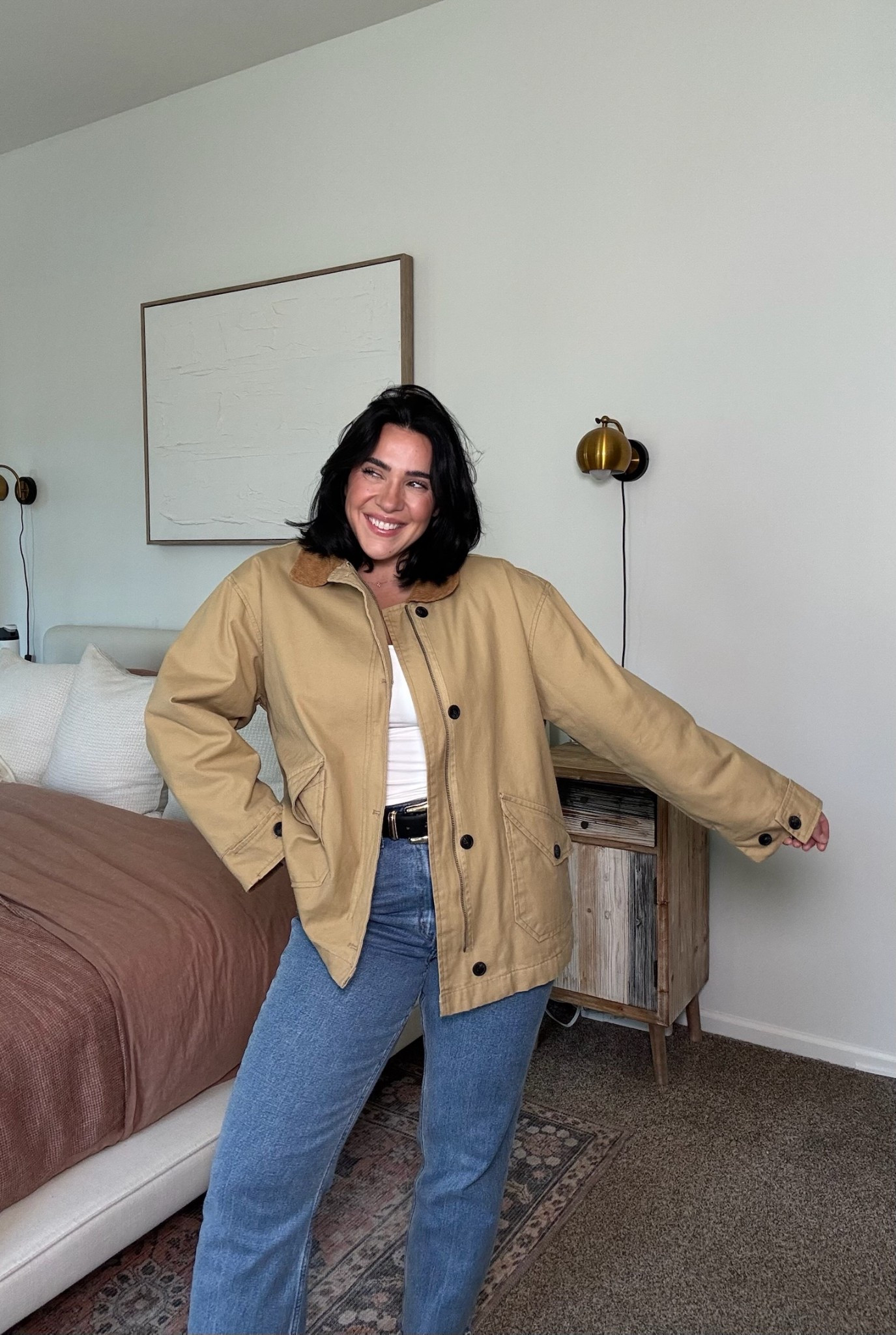 Cute little fall jacket outfit! This Amazon barn jacket is amazing quality and so cute for fall. I can totally see this worn a ton of ways or becoming a staple piece. I did L.

Amazon fashion, fall outfits, easy fall jacket, midsize fashion 

#LTKFindsUnder50 #LTKMidsize #LTKSeasonal