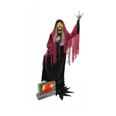 Haunted Living 7-ft Freestanding Motion Activated Musical Lighted Reaper Band Singer Animatronic | Lowe's