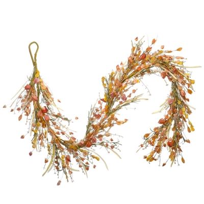 National Tree Company 6 ft. Autumn Wildflowers Flexible Garland | Ashley Homestore