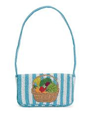Beaded Farmers Basket Flap Shoulder Bag | TJ Maxx