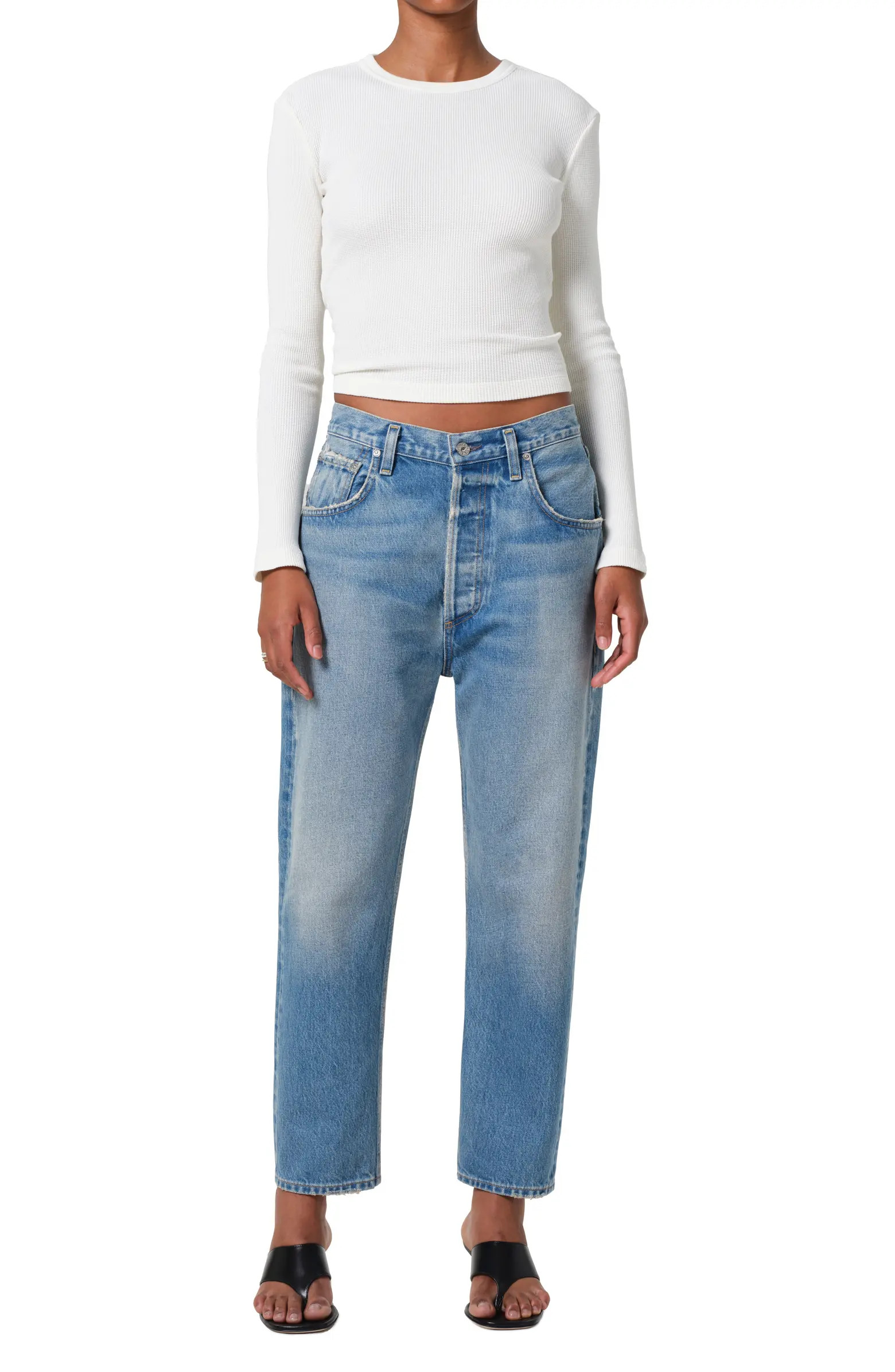 Pilar Long Sleeve Recycled Cotton Waffle Knit T-Shirt | Nordstrom