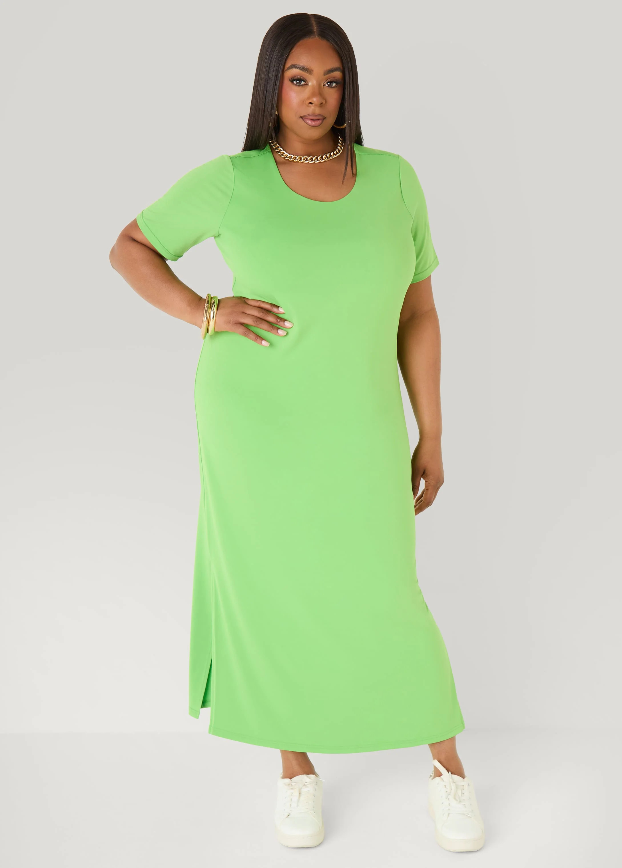 Stretch Knit T Shirt Maxi Dress | Ashley Stewart
