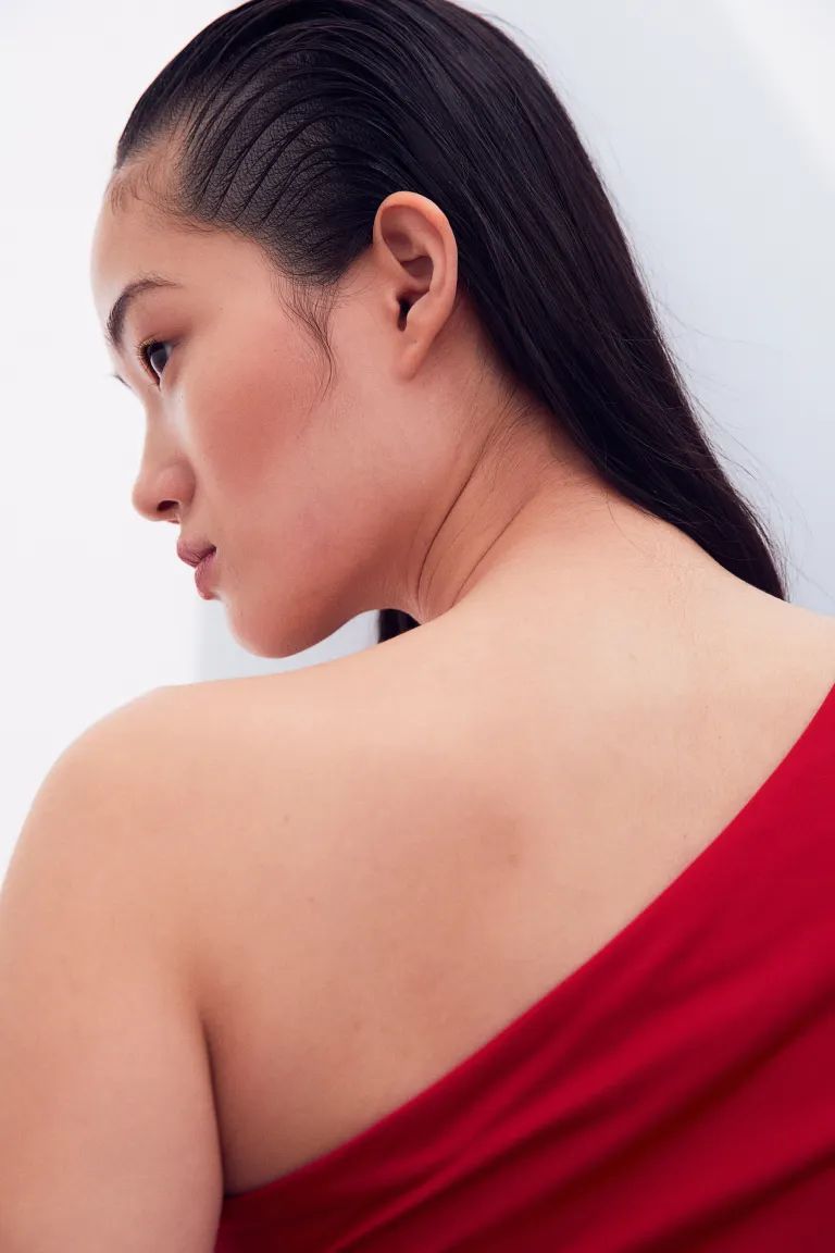 One-shoulder Top - Red - Ladies | H&M US | H&M (US + CA)