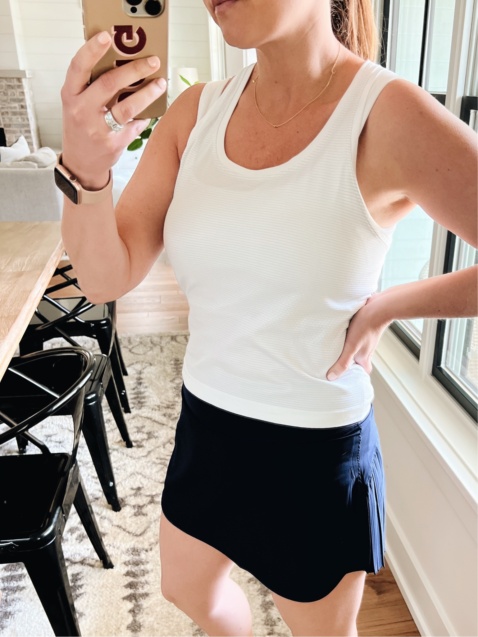 Skirt runs a touch small, I went with my usual size small but you could size up for more room
Tank true to size, 6