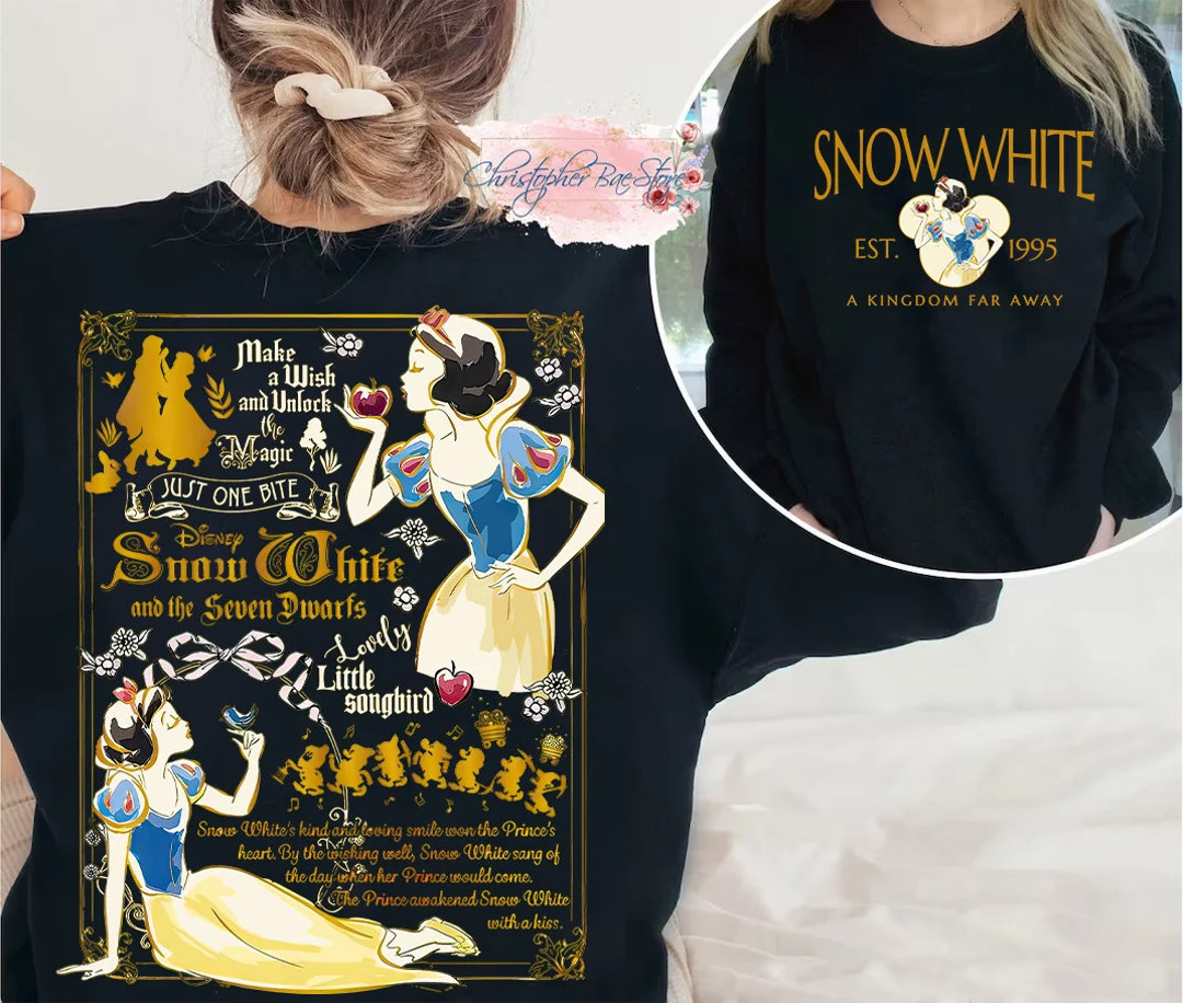 Retro Snow White Est 1995 Double Sided Sweatshirt Disney - Etsy | Etsy (US)
