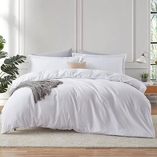 Bedsure White Duvet Cover King Size - Soft Prewashed Set, 3 Pieces, 1 Duvet Cover 104x90 Inches w... | Amazon (US)