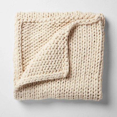 50"x70" Oversized Solid Bed Throw Natural - Casaluna | eBay US