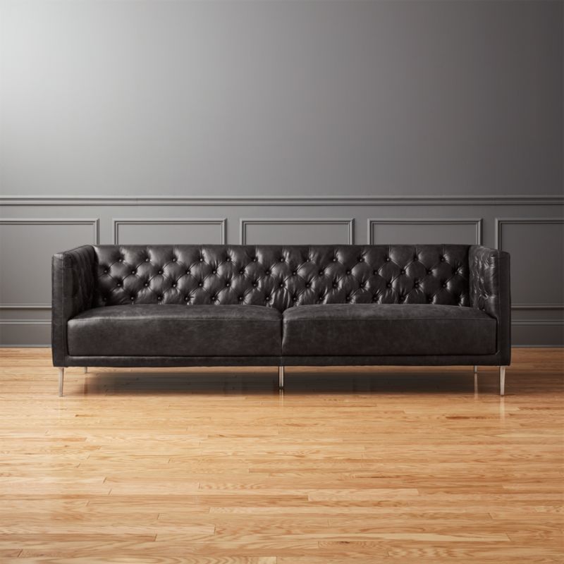 Savile Leather Tufted Sofa + Reviews | CB2 | CB2