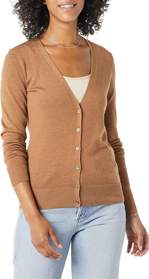 Amazon Essentials Women's Lightweight V-Neck Cardigan Sweater (Available in Plus Size) | Amazon (US)