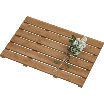 Bath Mat For Bathroom Luxury Shower - Non-Slip Bamboo Wooden Waterproof Floor Mat For Indoor Or Outdoor Use | Wayfair North America