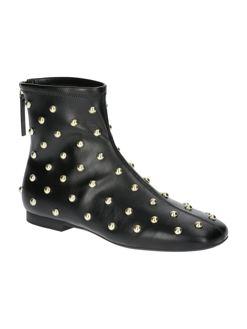 Scoop Women's Stretch Ankle Flat Heel Booties with Back Zip | Walmart (US)