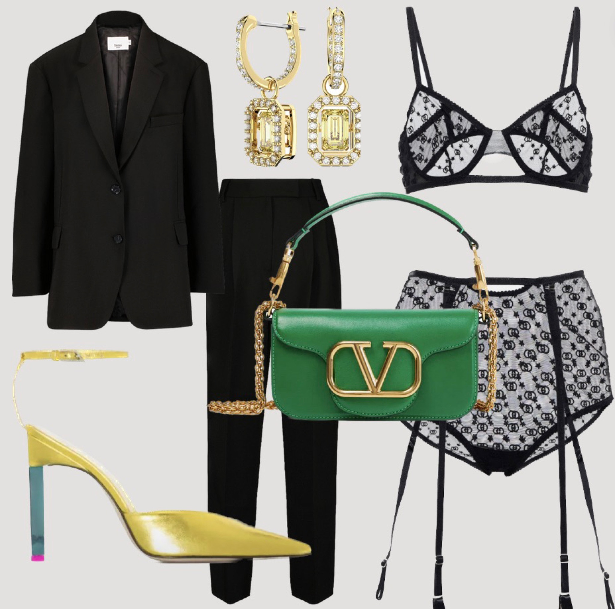 Shop My Fashion Week Cocktail Party Look BLAZER & TROUSERS FRANKIE SHOP - LINGERIE GUCCI - SHOES THE ATTICO (on SALE) - BAG VALENTINO - Earrings SWAROWSKI

#LTKshoecrush #LTKitbag #LTKeurope